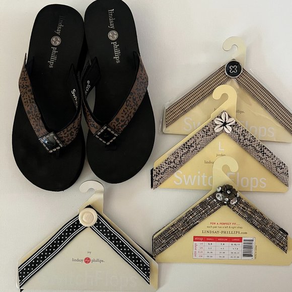 lindsay phillips Shoes - Lindsay Phillips Switchflop sandals – size 8 with 4 toppers